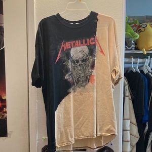 Black and bleached Metallica shirt